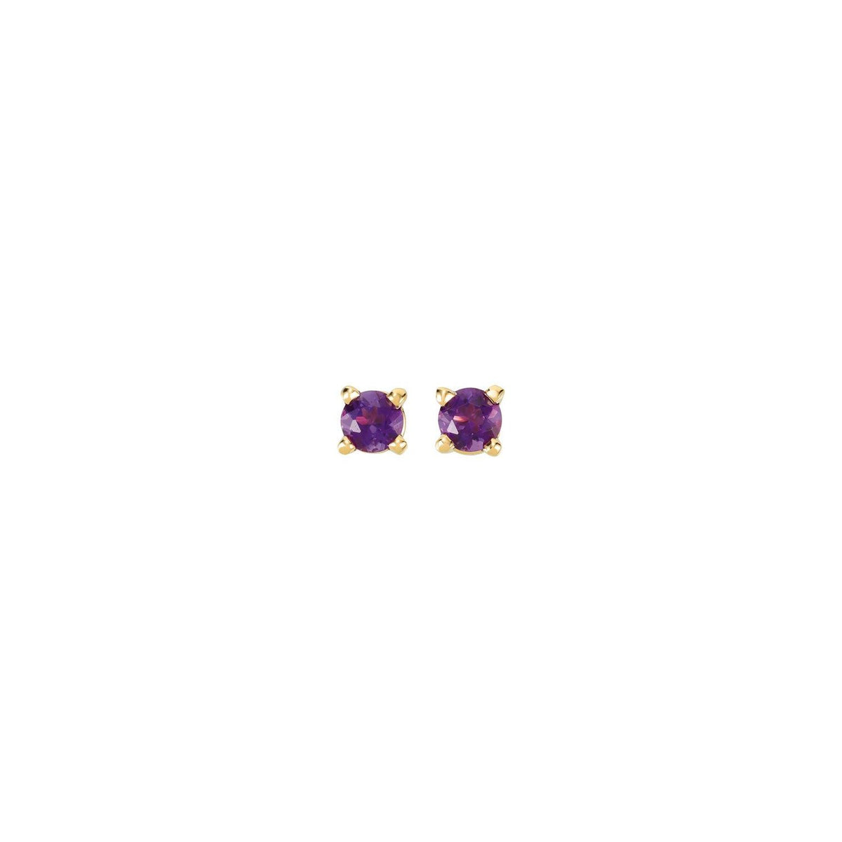 Natural Amethyst Stud Earrings, 3 mm x 3 mm