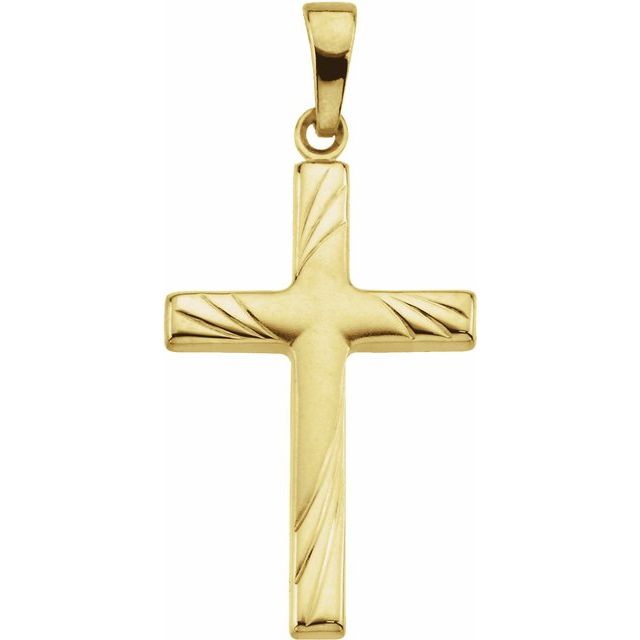 14K Yellow Gold 24x16 mm Cross Pendant