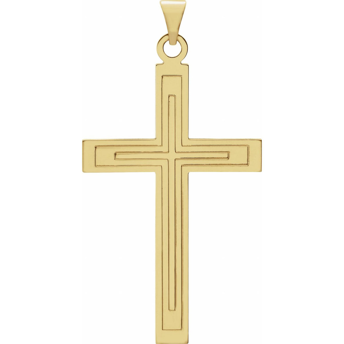 49.4x25 mm Grooved Cross Pendant