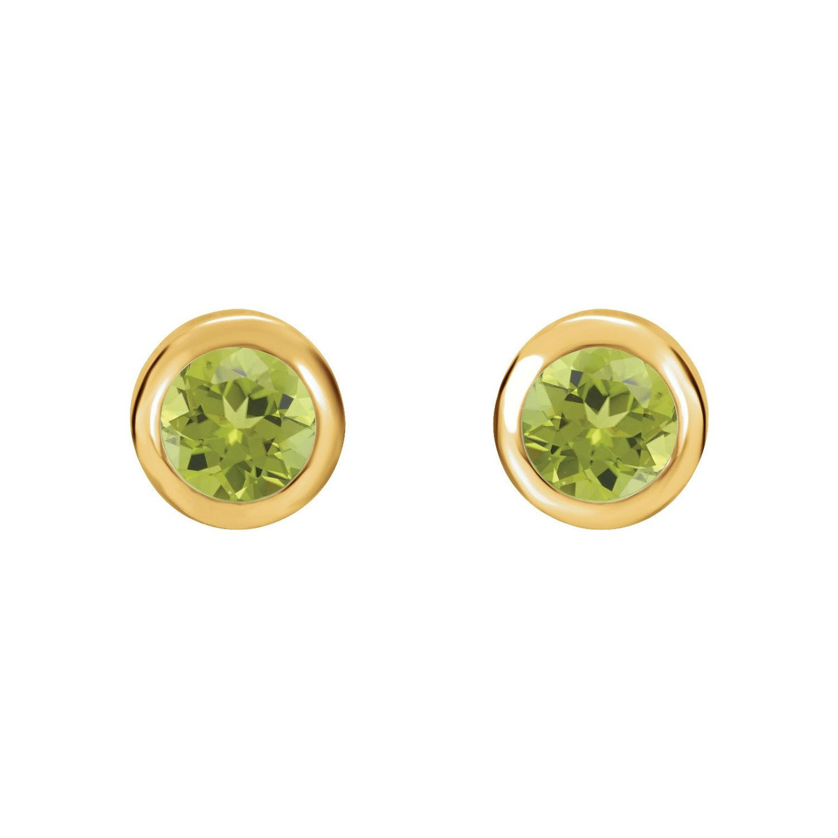 Natural Peridot Bezel-Set Earrings