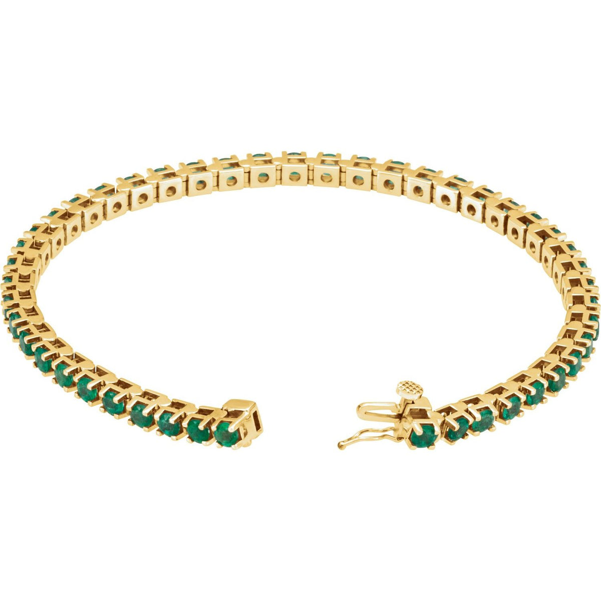 Lab-Grown Emerald Line 7" Bracelet