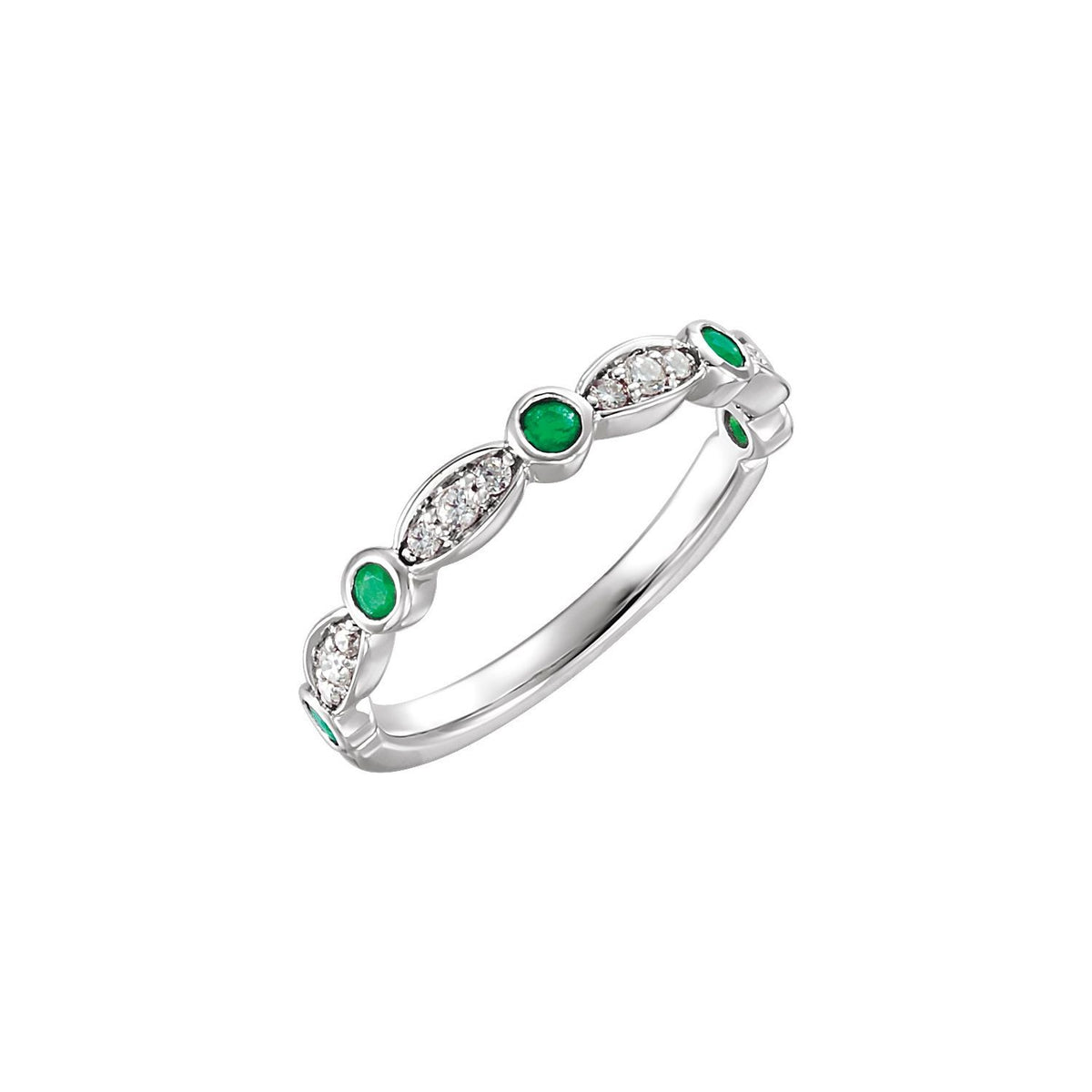 14K White Gold Natural Ruby & 1/6 CTW Natural Diamond Ring