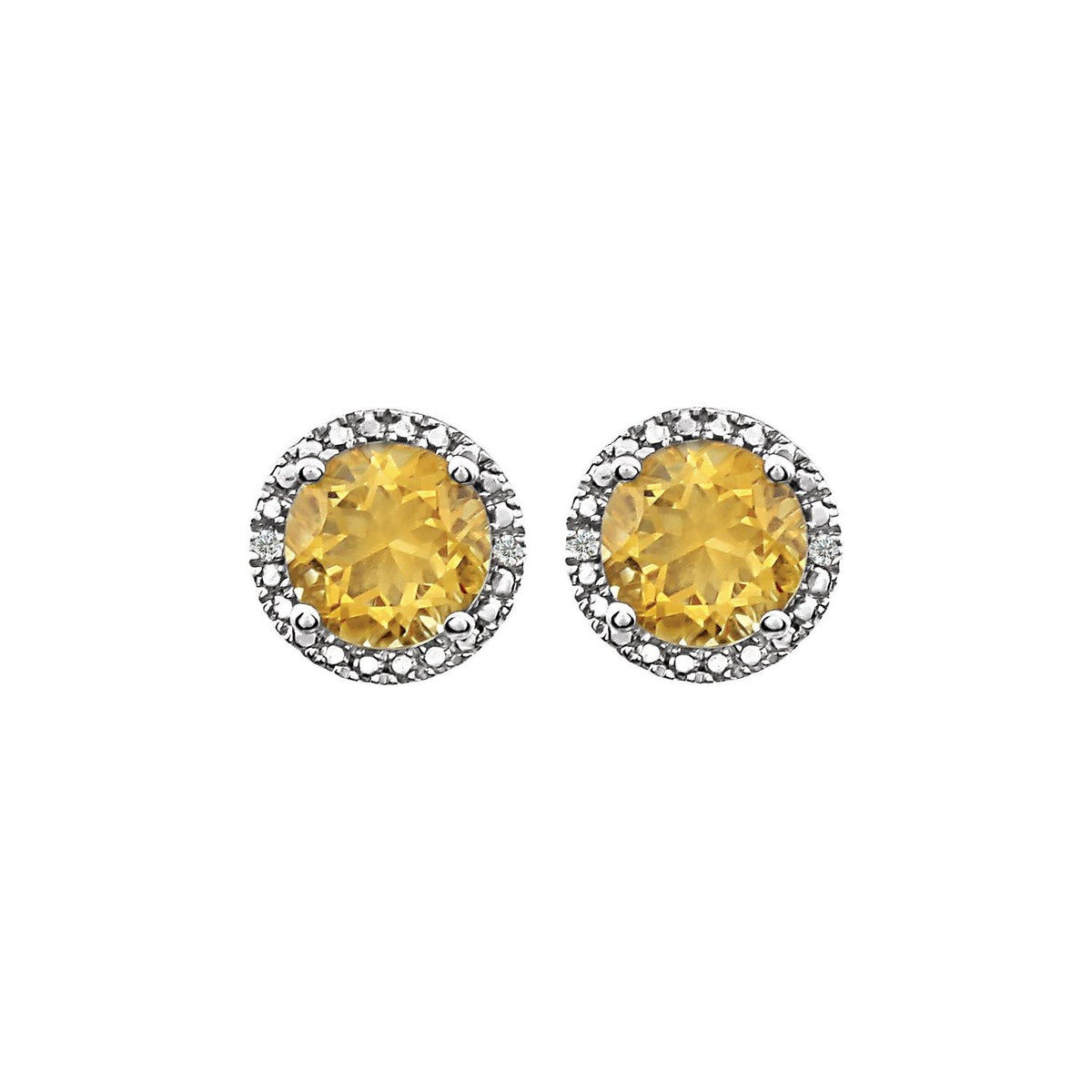 Sterling Silver Lab-Grown Emerald & .01 CTW Natural Diamond Earrings