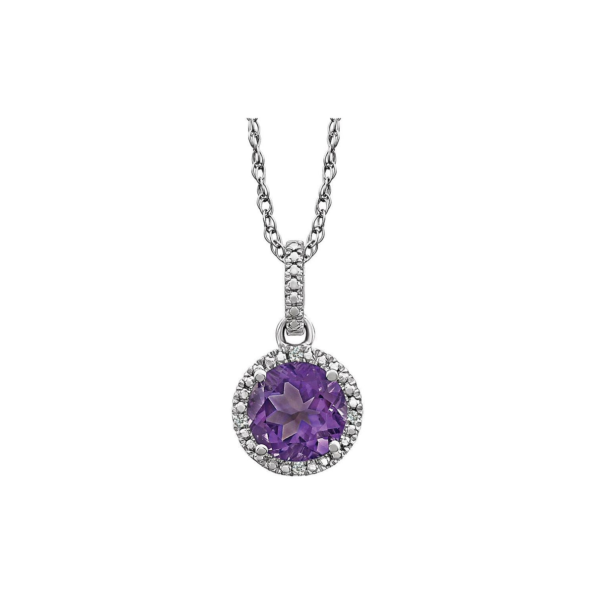 Sterling Silver Natural Sky Blue Topaz & .01 CTW Natural Diamond 18" Necklace, 12.1 x 9.4 mm