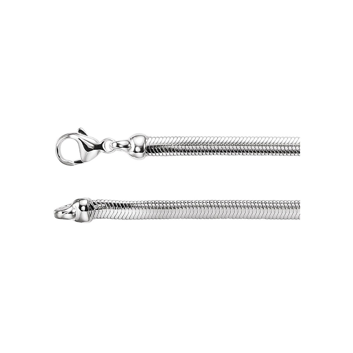 Sterling Silver Oval Snake 18" Chain