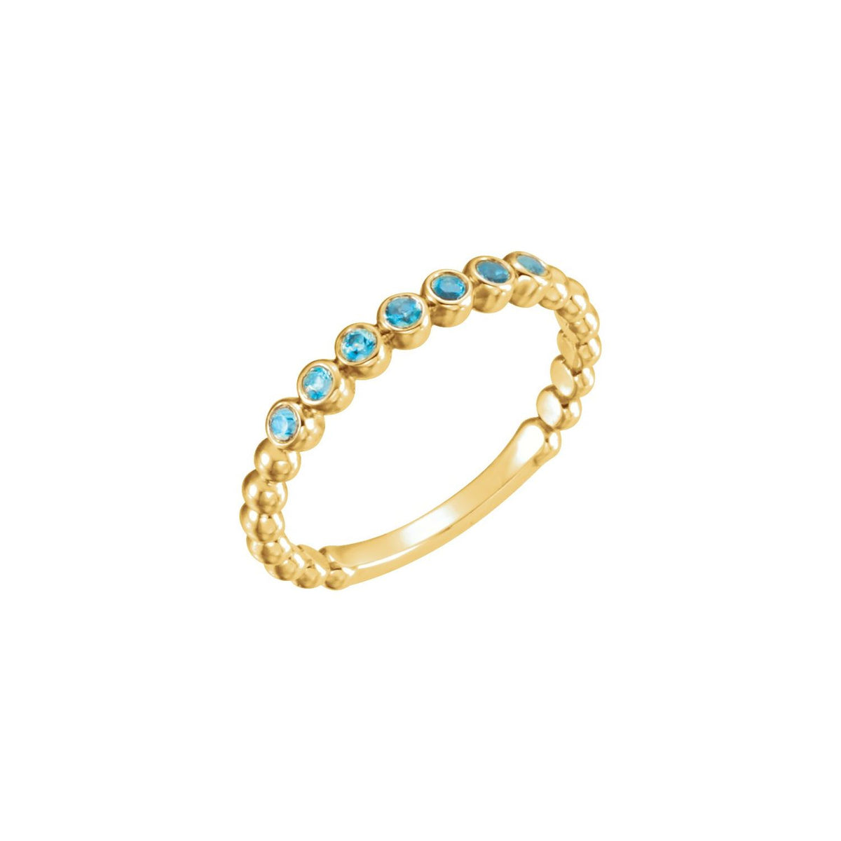 Natural Blue Zircon Stackable Ring