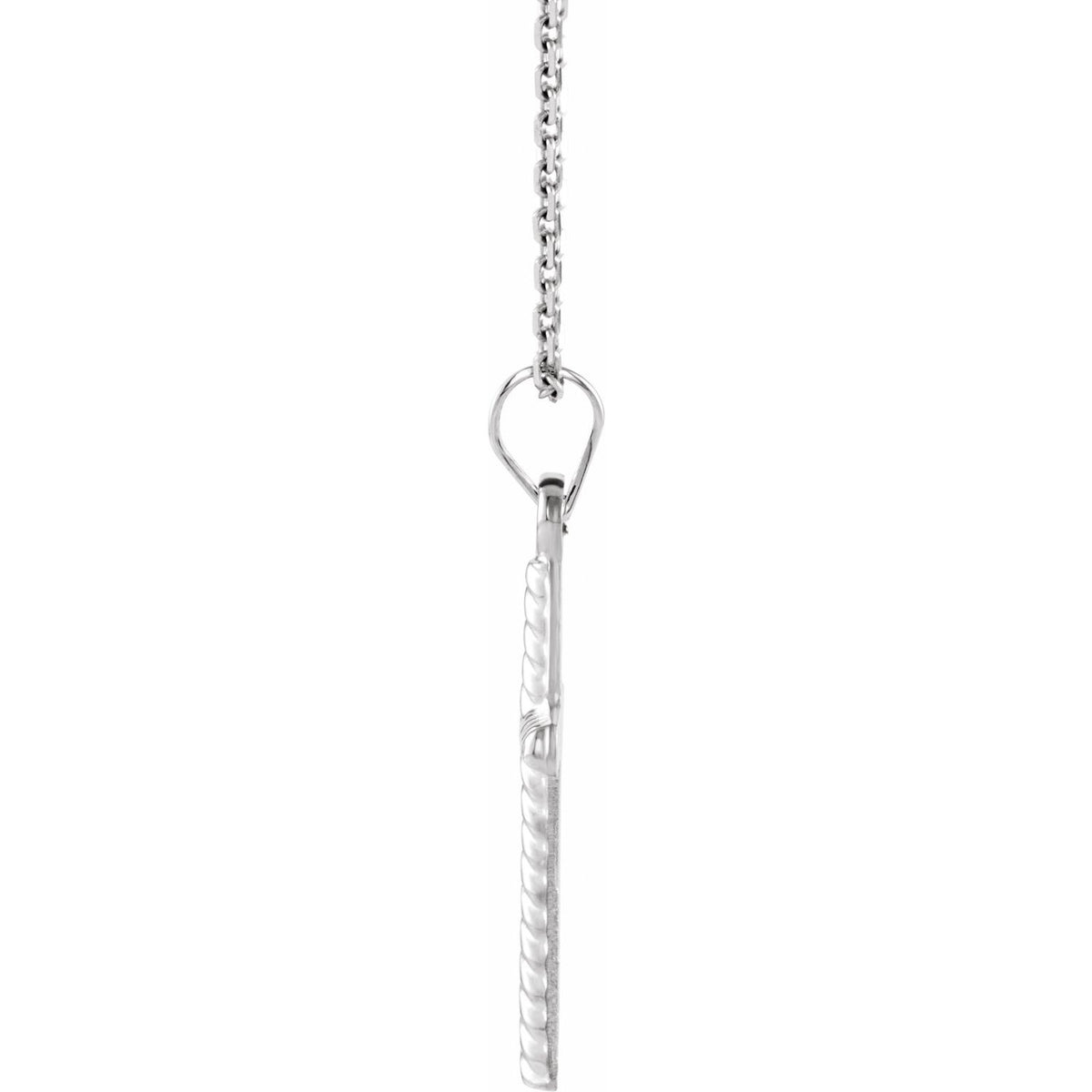 Sterling Silver Rope Cross 18" Necklace