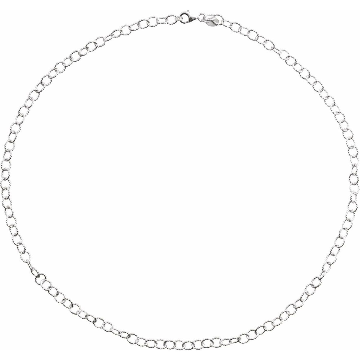 Sterling Silver Knurled Cable 16" Chain (CH1067)