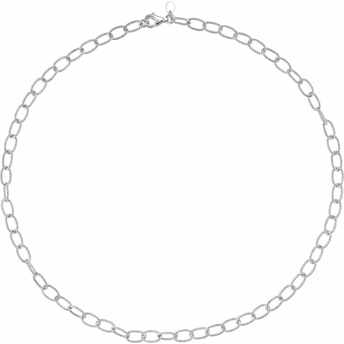 Sterling Silver Knurled Cable 18" Chain (CH1064)