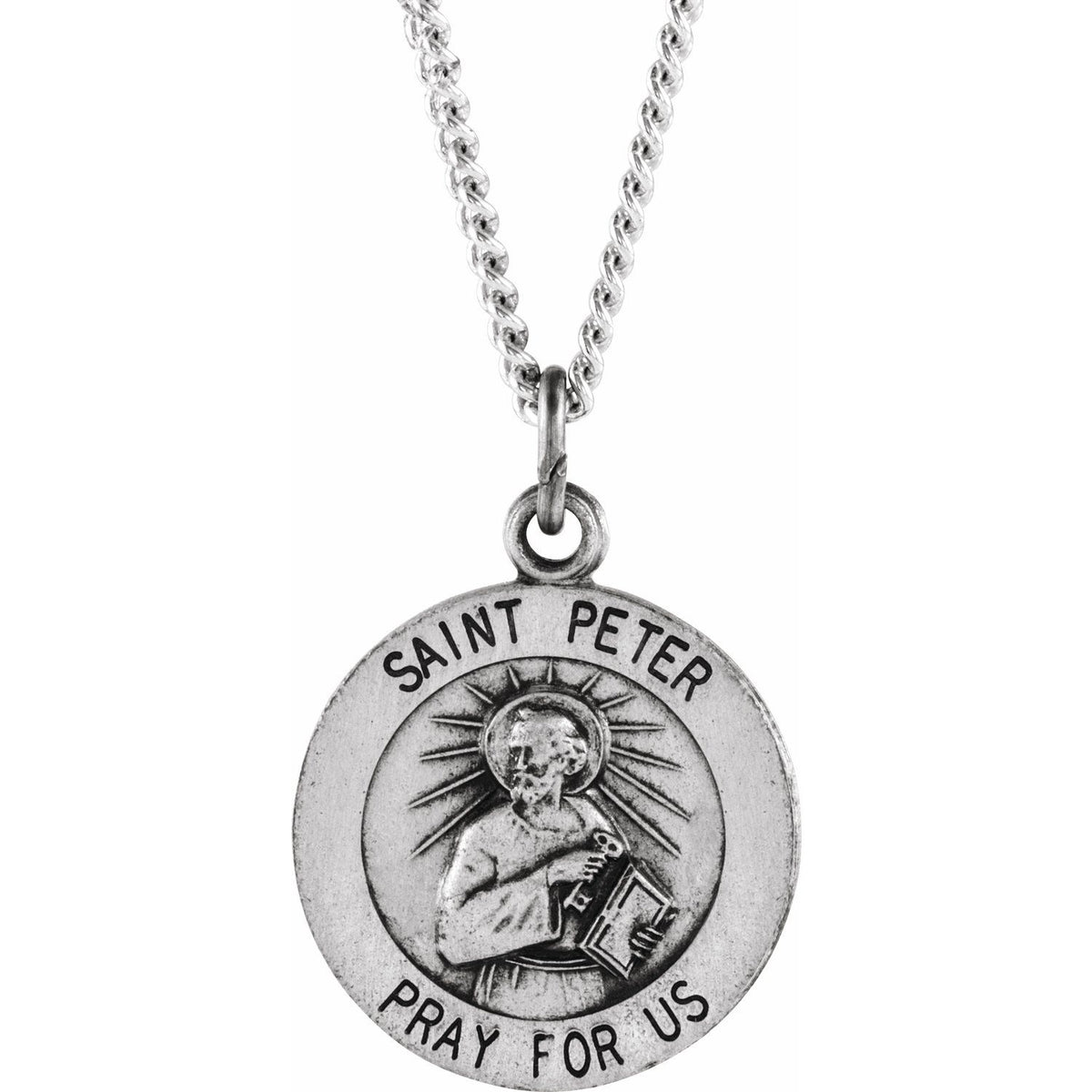 14K Yellow Gold Round St. Peter Medal
