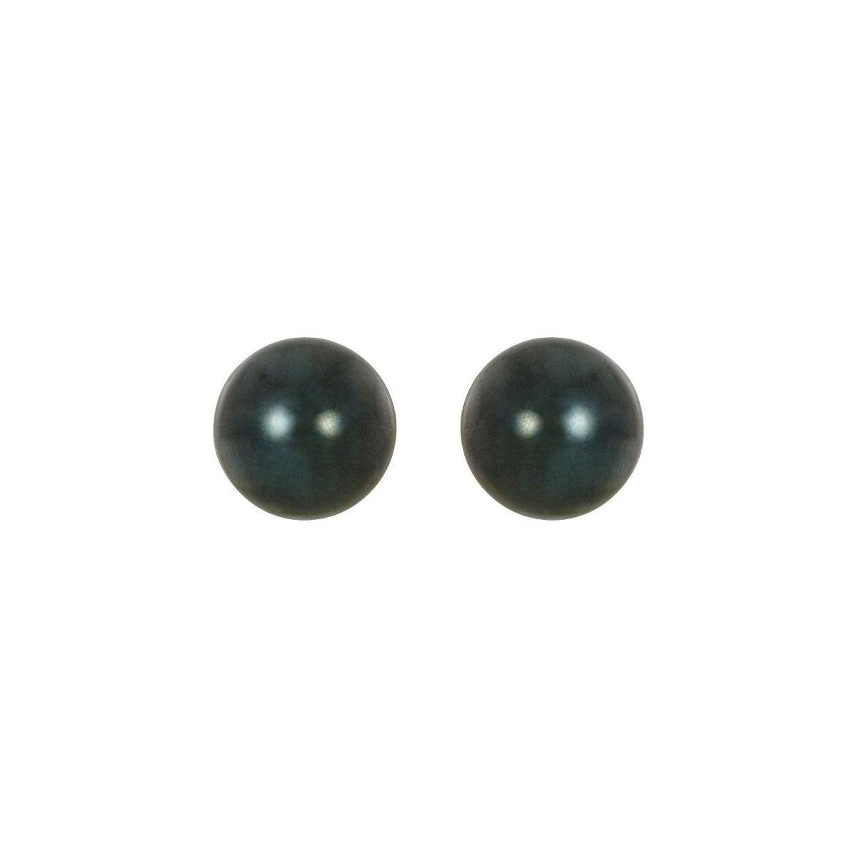 14K White Gold Black Akoya Cultured Pearl Earrings