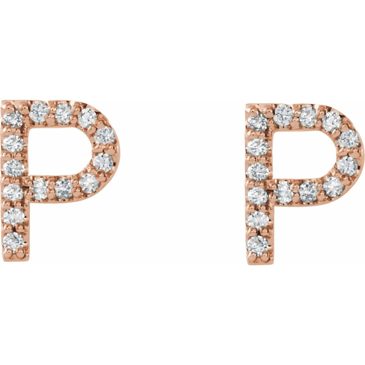 1/10 CTW Natural Diamond Initial Earrings