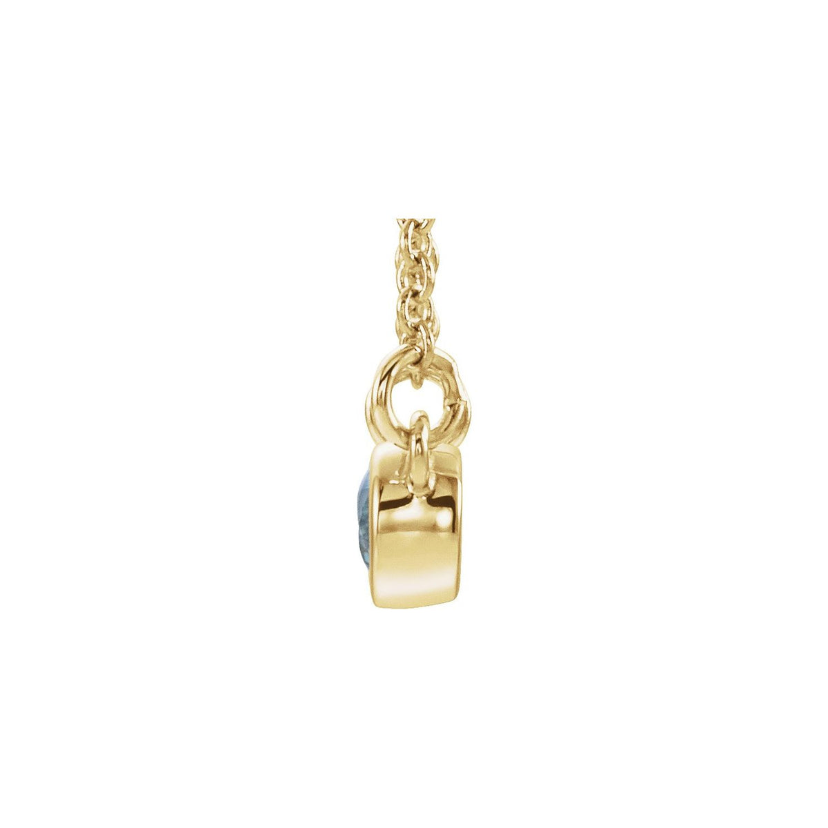 14K Yellow Gold Natural Blue Zircon & .06 CTW Natural Diamond 16" Necklace