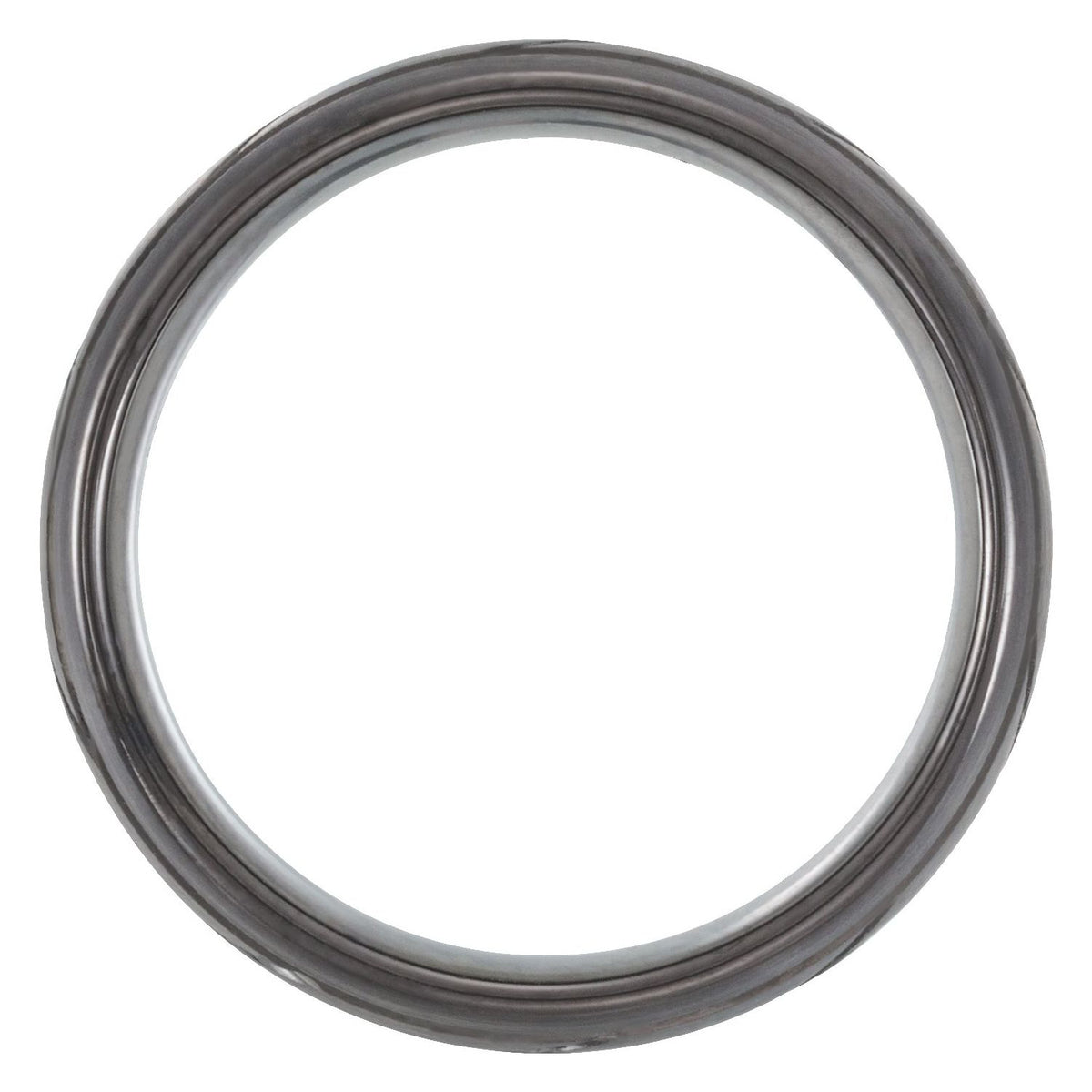 Black PVD Tungsten Tread Pattern Comfort-Fit Flat Band, 8 mm, Style 2
