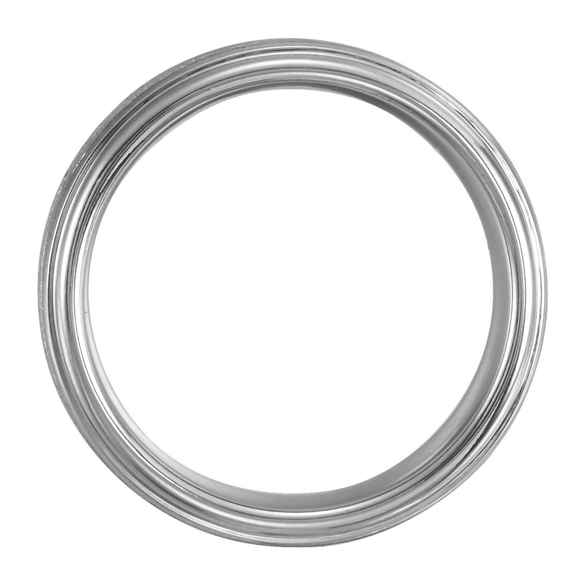 Cobalt Stepped-Edge Comfort-Fit Flat Band, 8 mm