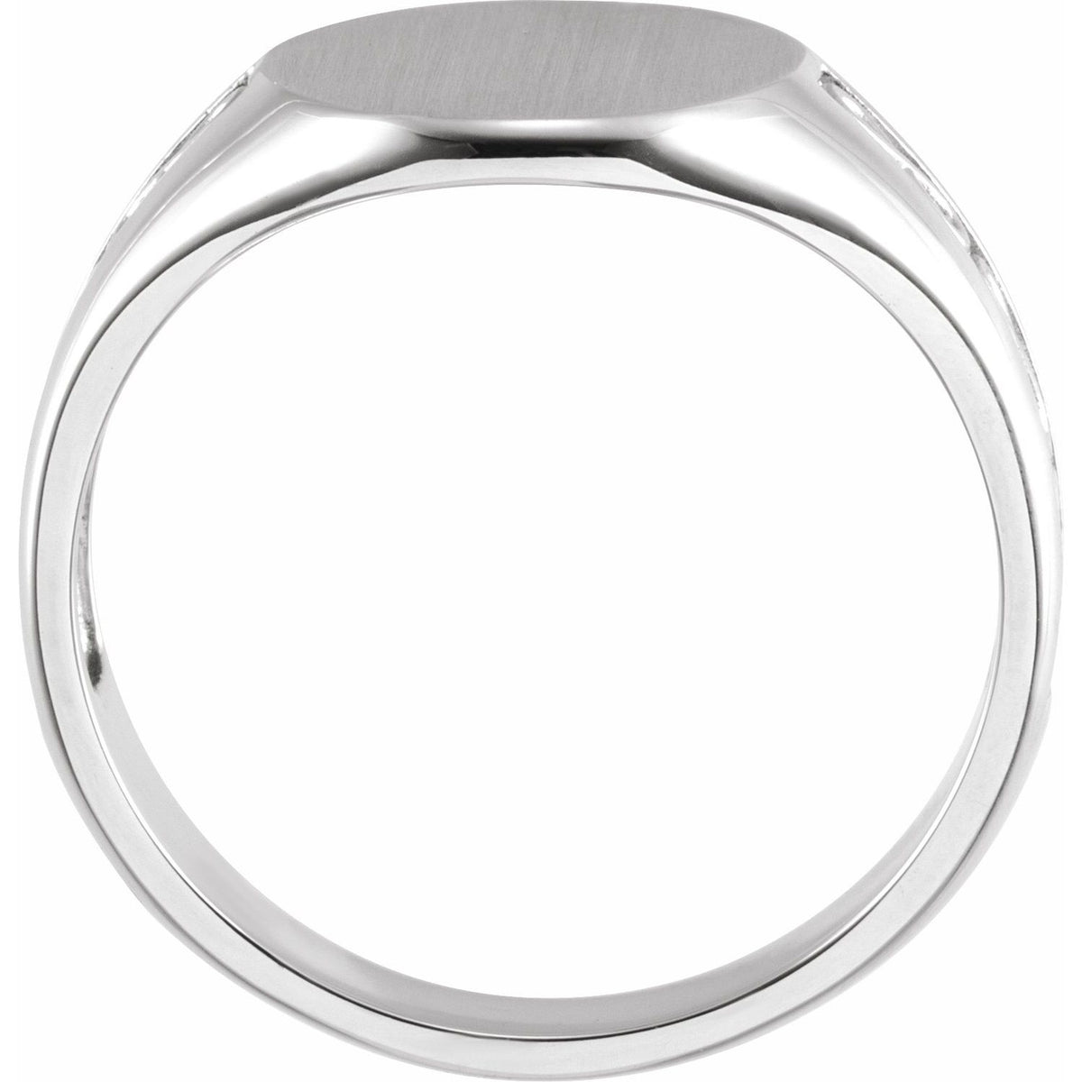 15.3x13 mm Brushed Finished Signet Ring