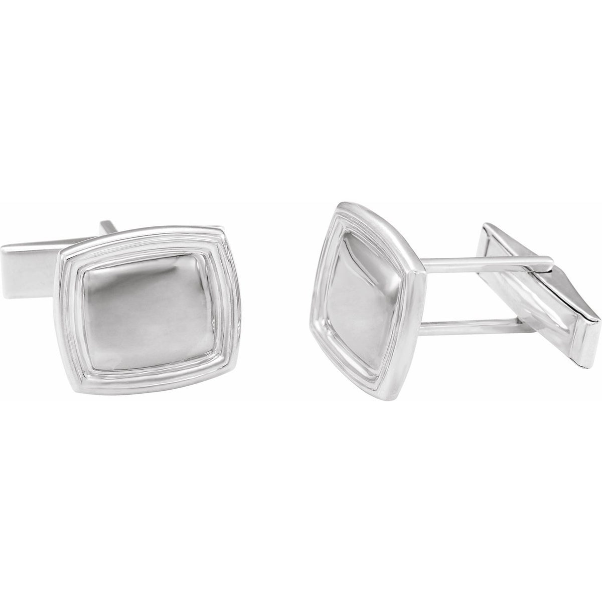 Sterling Silver 14x16 mm Square Cuff Links