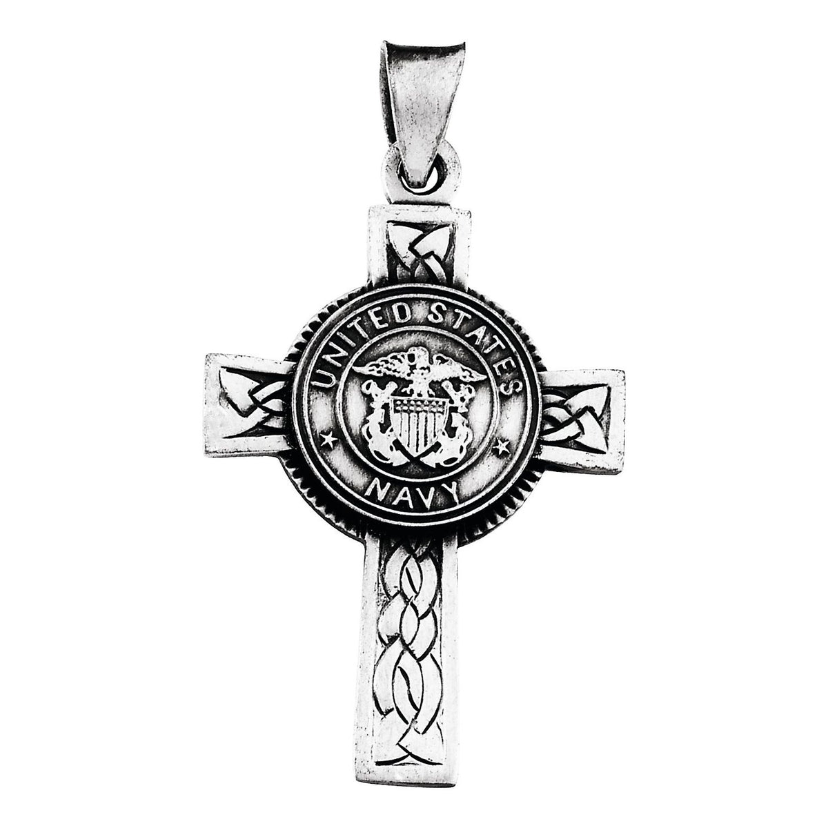 Sterling Silver U.S. Navy Cross 24" Necklace