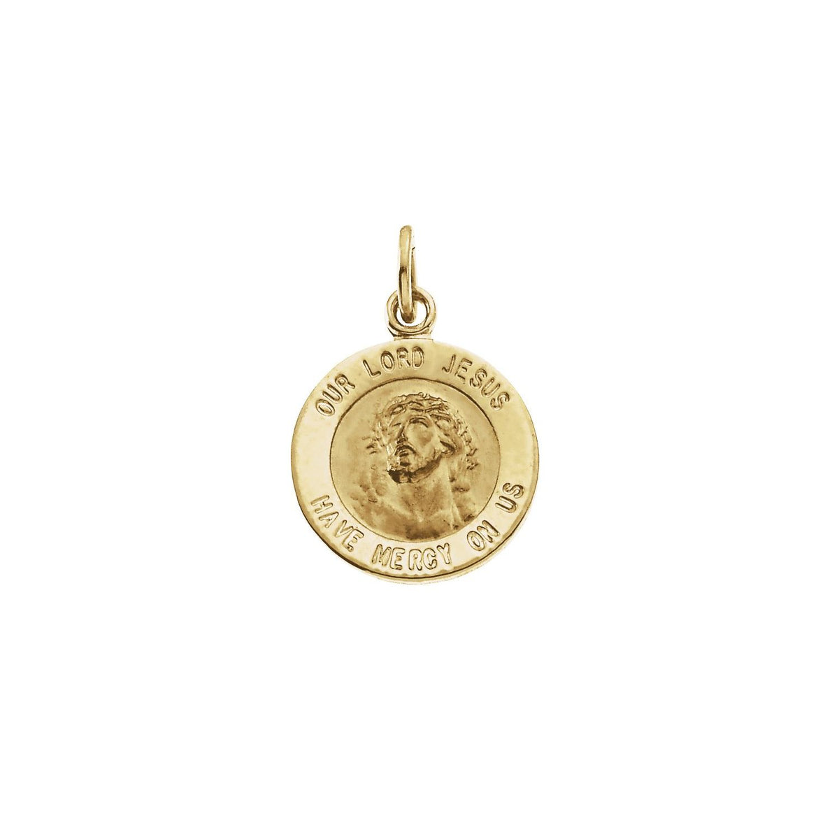 14K Yellow Gold Round Our Lord Jesus Medal