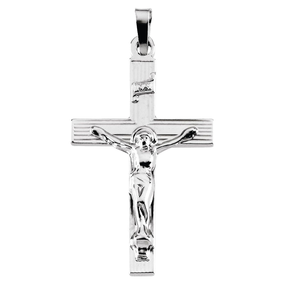 14K White Gold 17.5x11 mm Crucifix Pendant