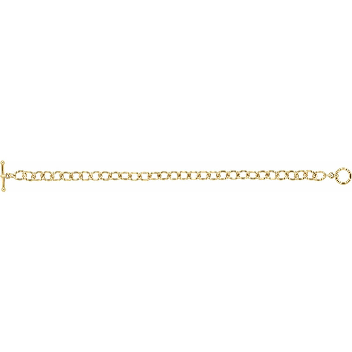 Sterling Silver Charm Cable 7 1/4" Bracelet