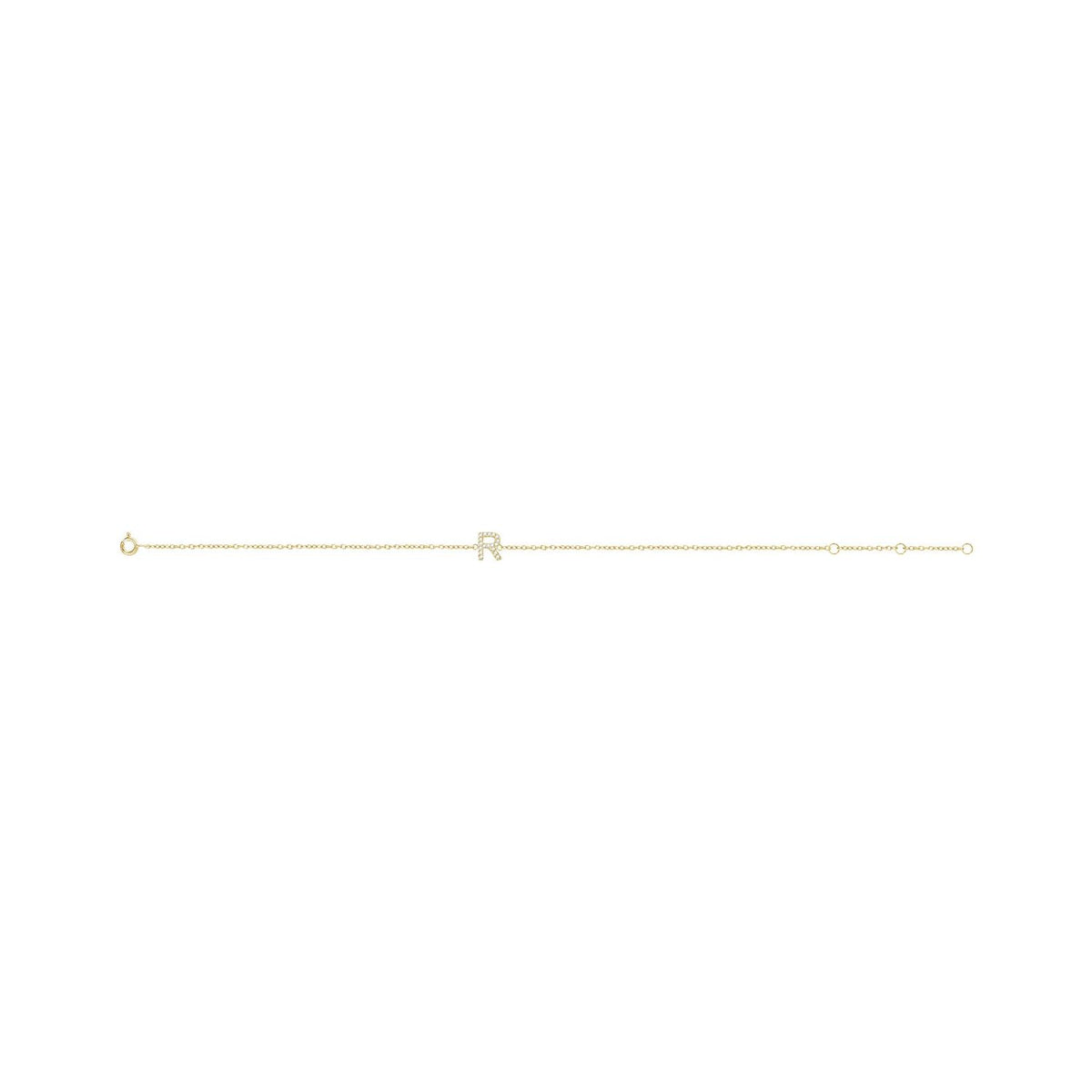 .06 CTW Natural Diamond Initial 6-7" Bracelet