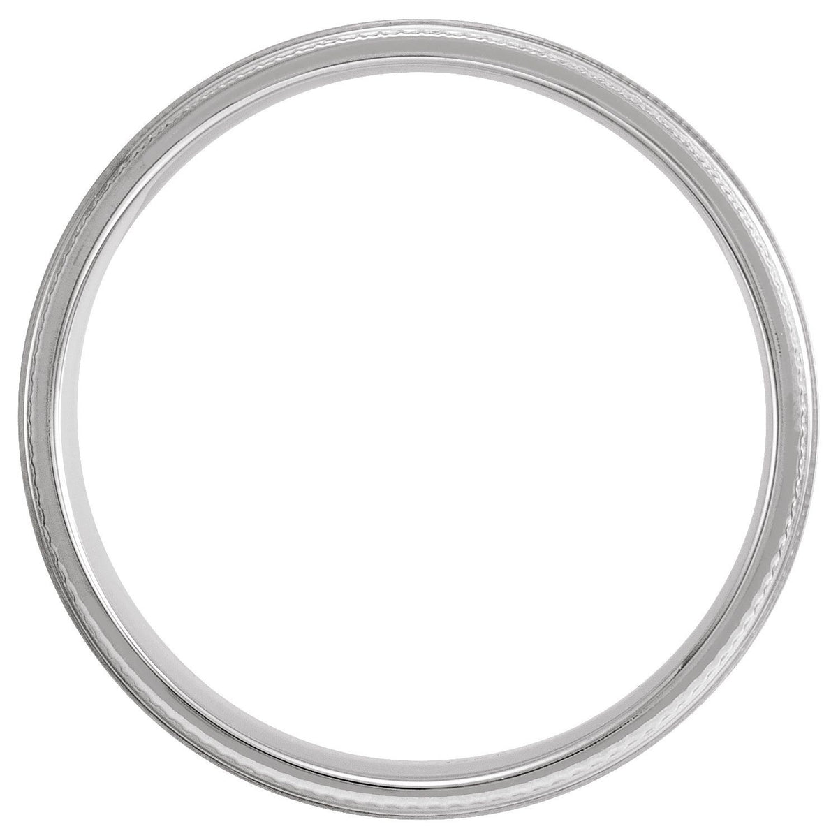 Continuum Sterling Silver Knurled Stepped-Edge Flat Band