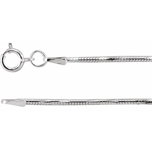 Sterling Silver Diamond-Cut Snake 20" Chain
