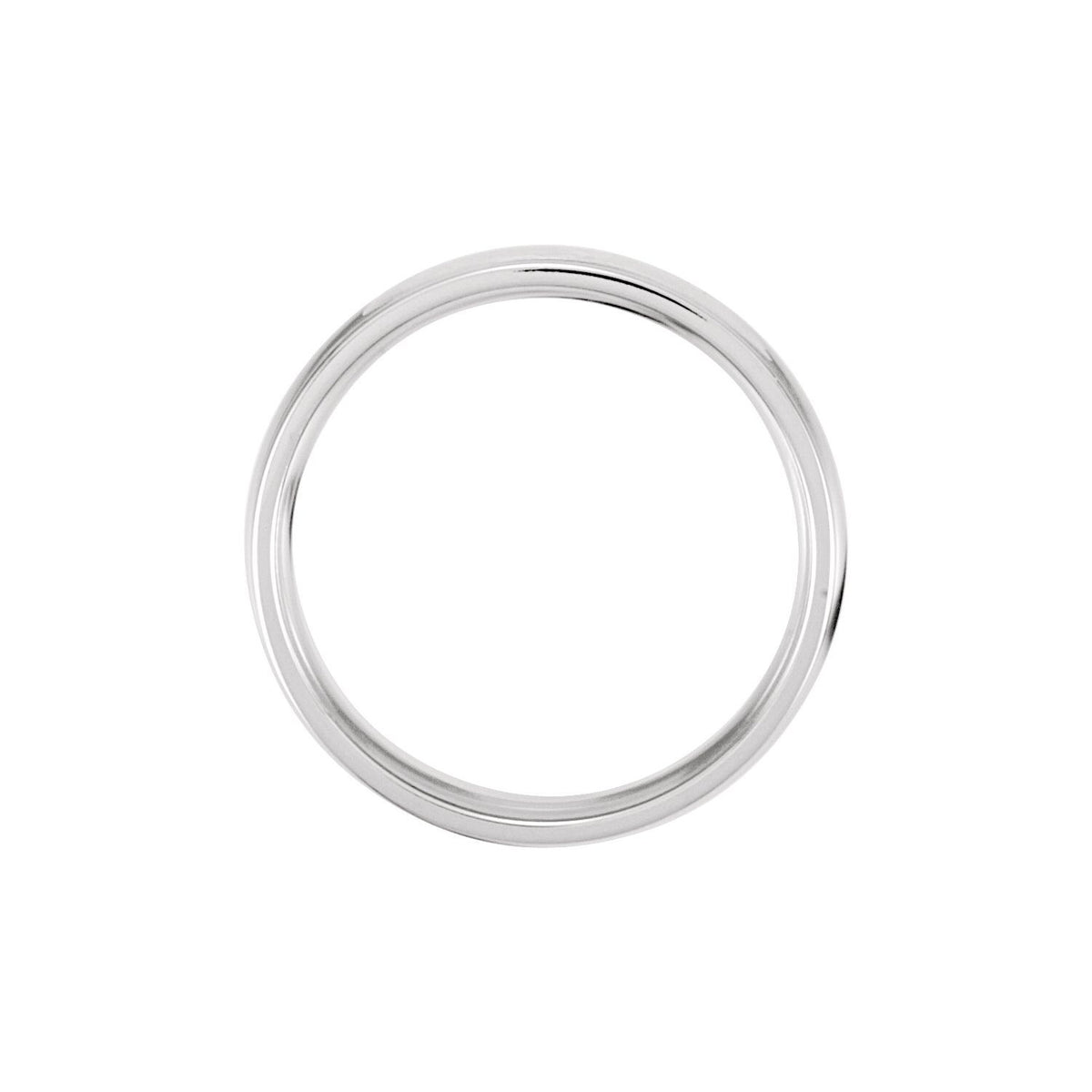 14K White/Rose/White Gold Grooved Comfort-Fit Half Round Band