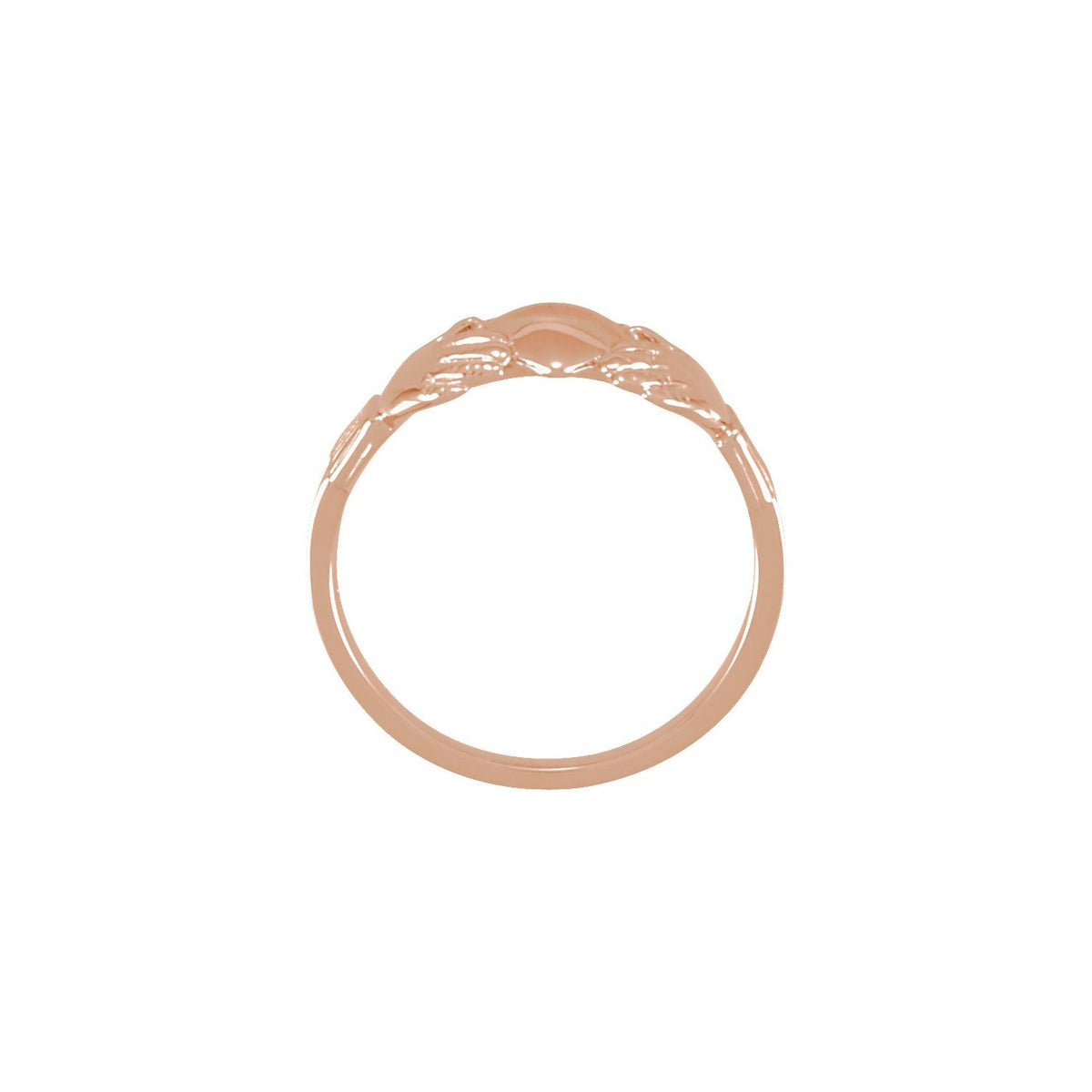 14K Rose Gold 14x12 mm Claddagh Band