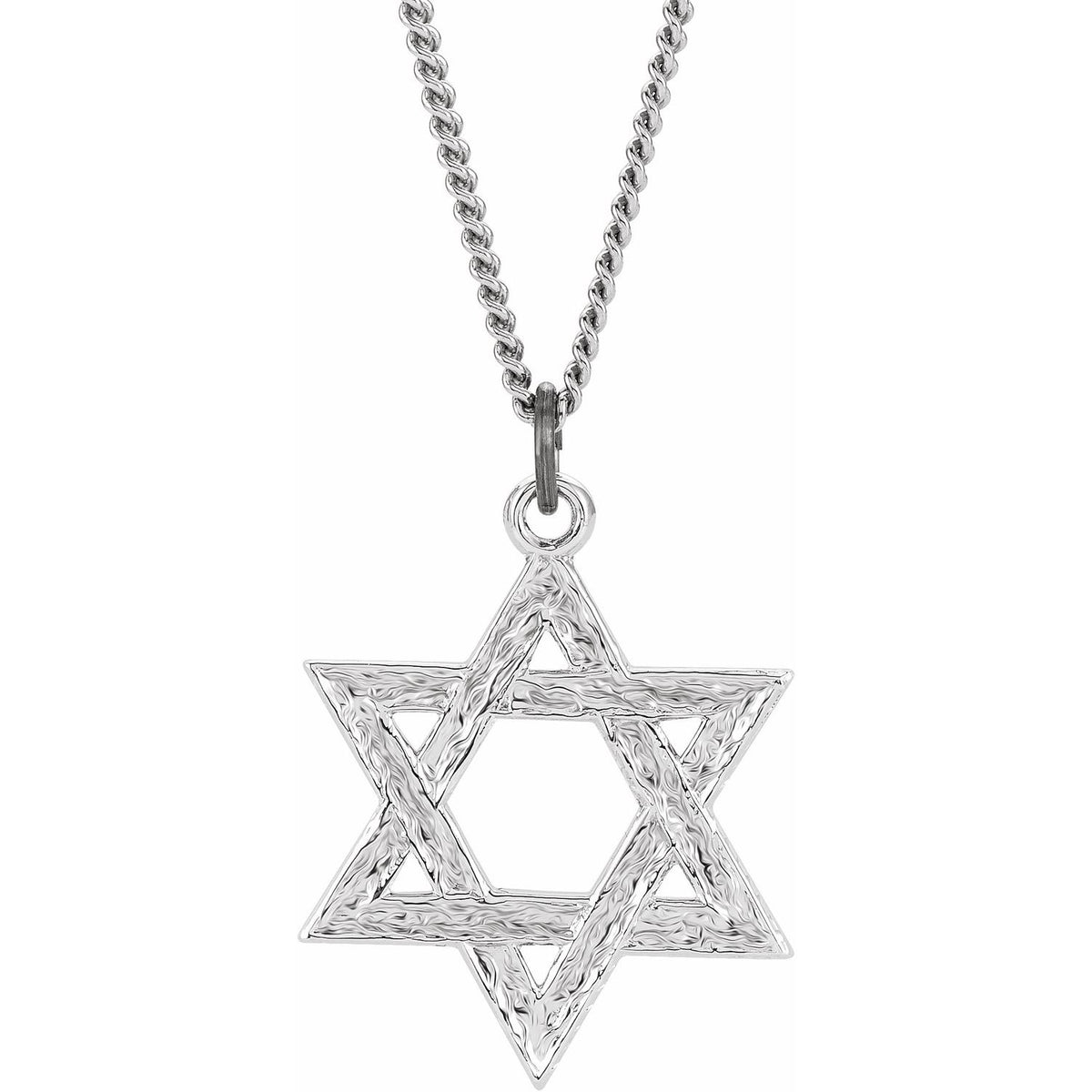 Sterling Silver 29x26 mm Star of David 24" Necklace