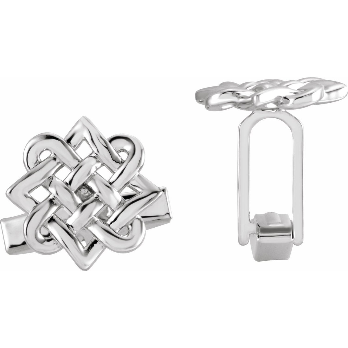 Sterling Silver 16x16 mm Celtic-Inspired Cuff Links