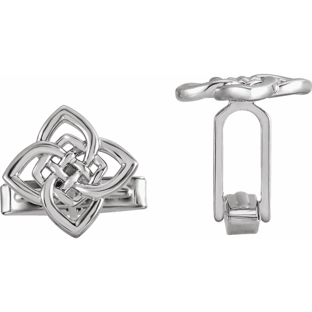 Sterling Silver 16.2x12. Celtic-Inspired Cuff Links