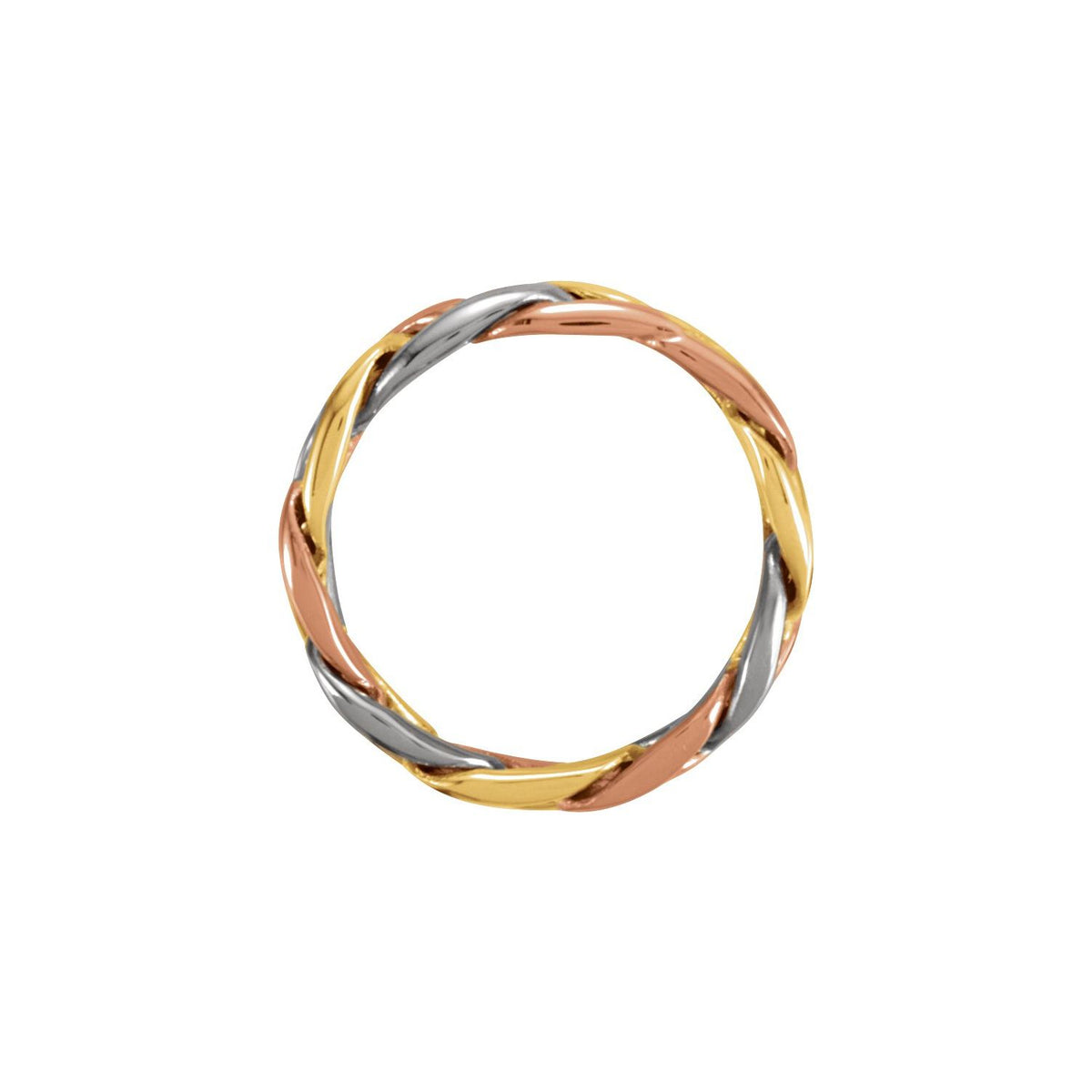 14K Yellow/White/Rose Gold Hand-Woven Band
