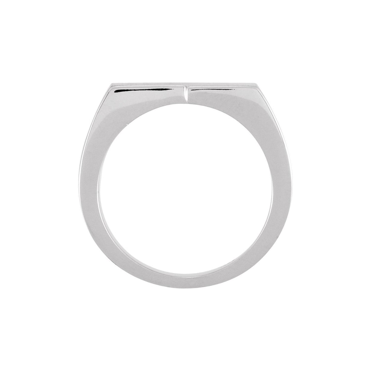14K White Gold 16x9 mm Rectangle Signet Ring