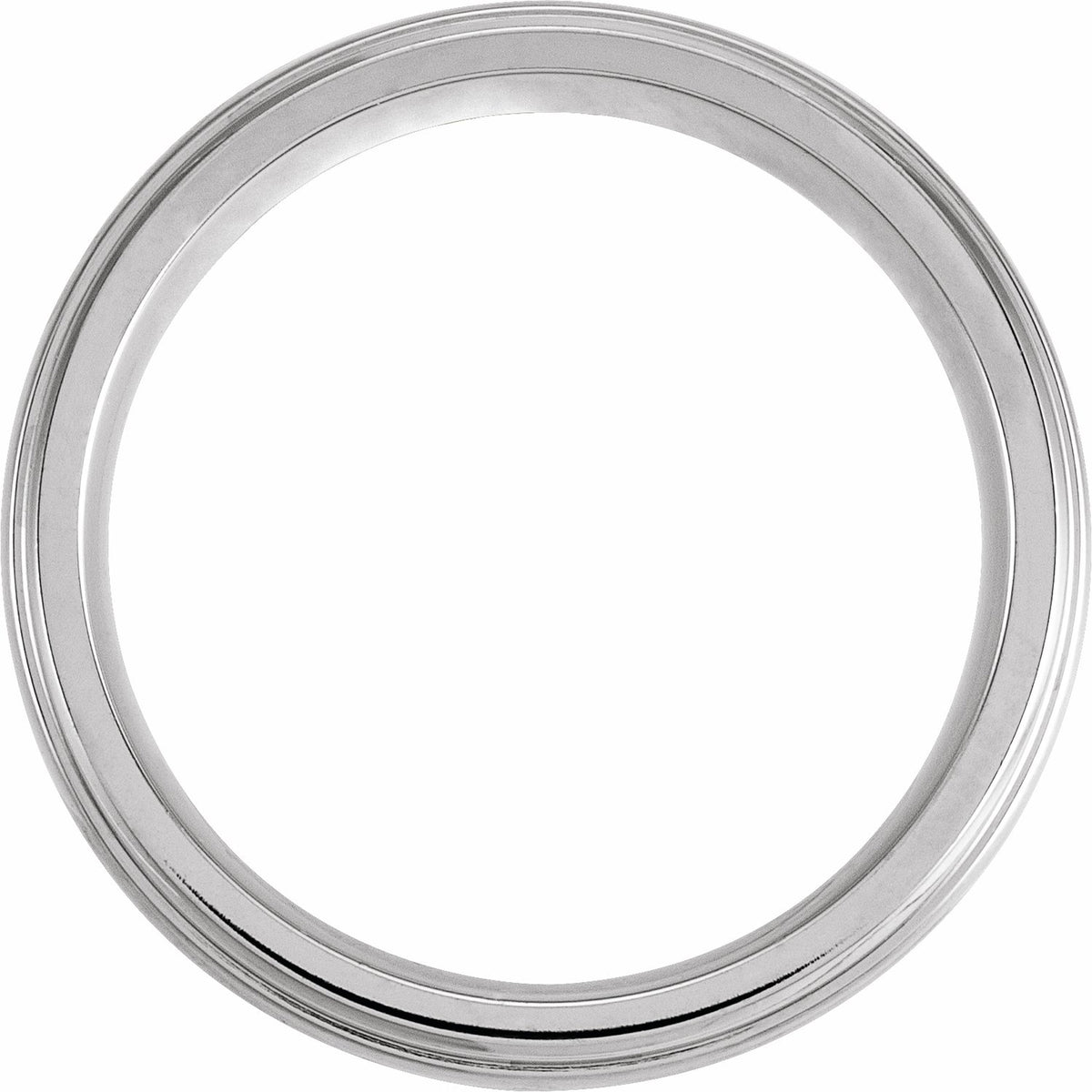 Cobalt Stepped-Edge Comfort-Fit Flat Band, 8 mm, Style 2