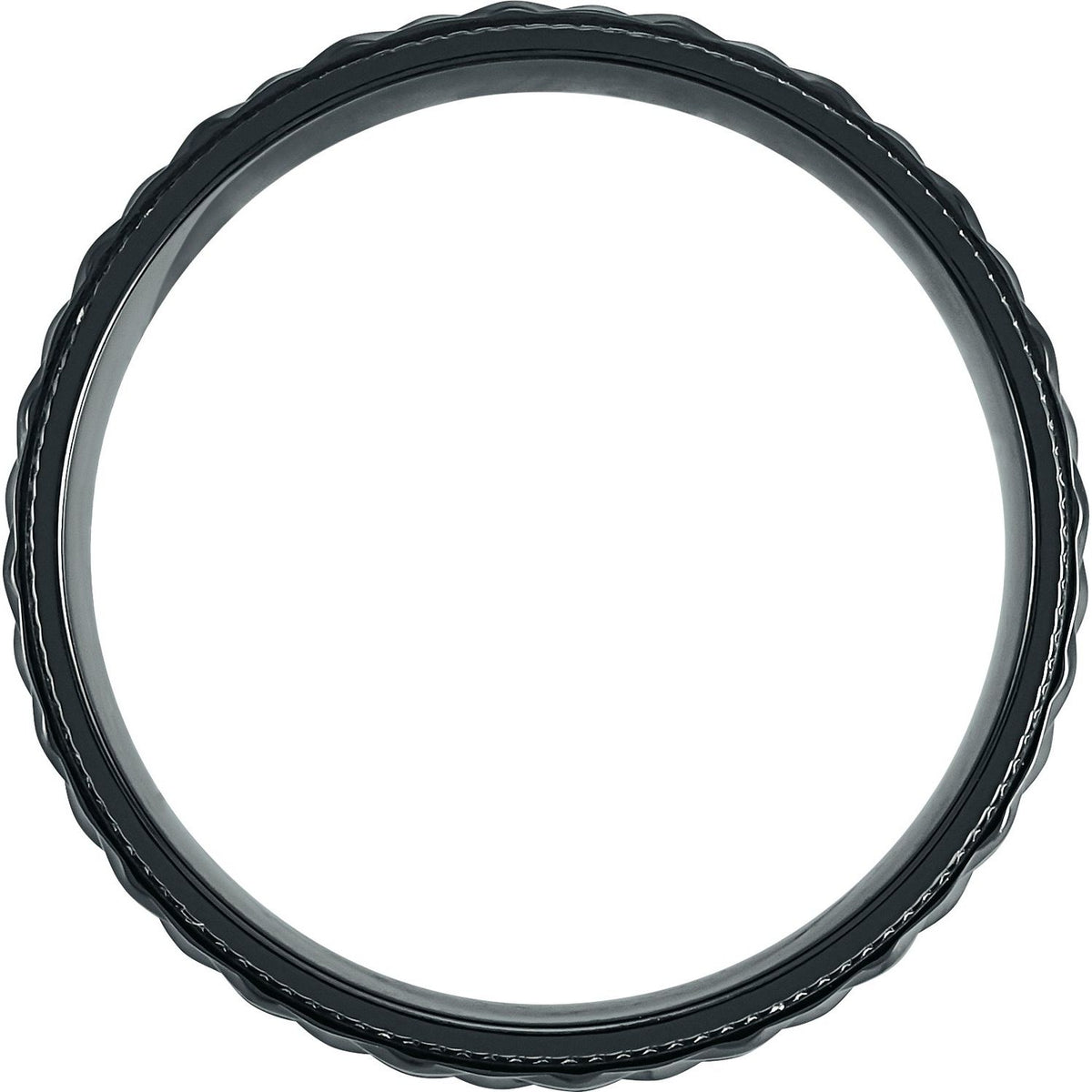 Titanium Patterned Coin Edge Band, 7 mm