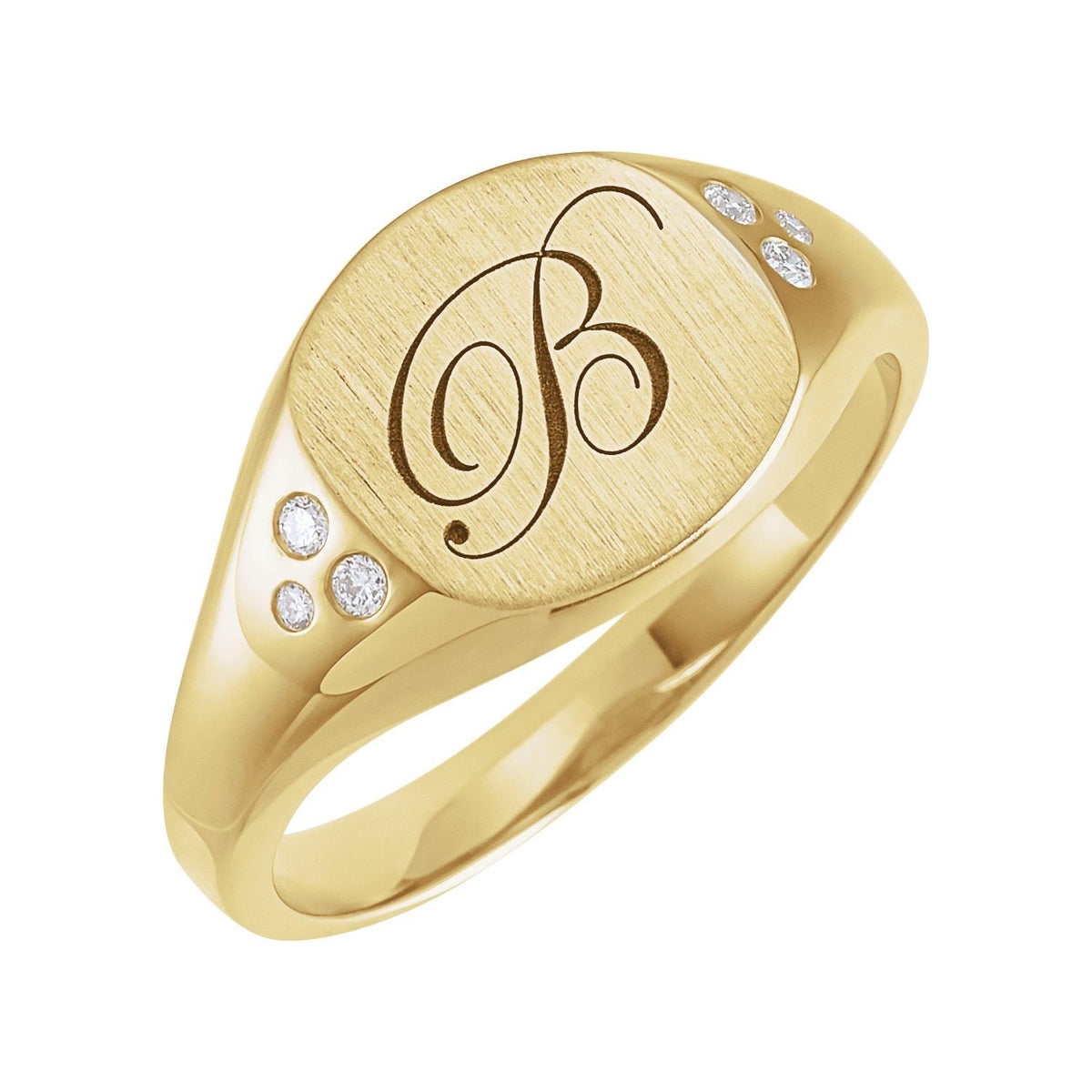 .05 CTW Natural Diamond Square Signet Ring