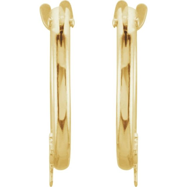 14K Yellow Gold Star Hinged Hoop Earrings