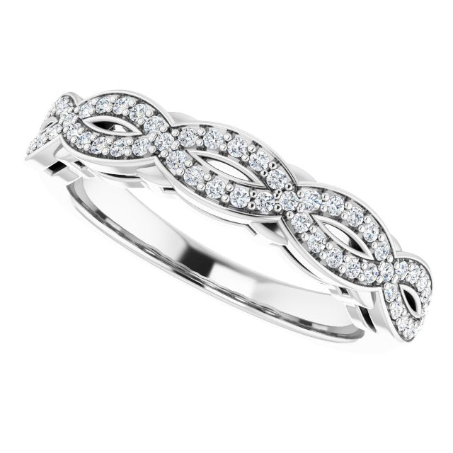 14K White Gold 1/4 CTW Natural Diamond Anniversary Band, 4.22 mm
