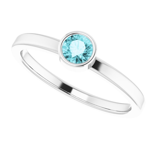 Natural Blue Zircon Ring