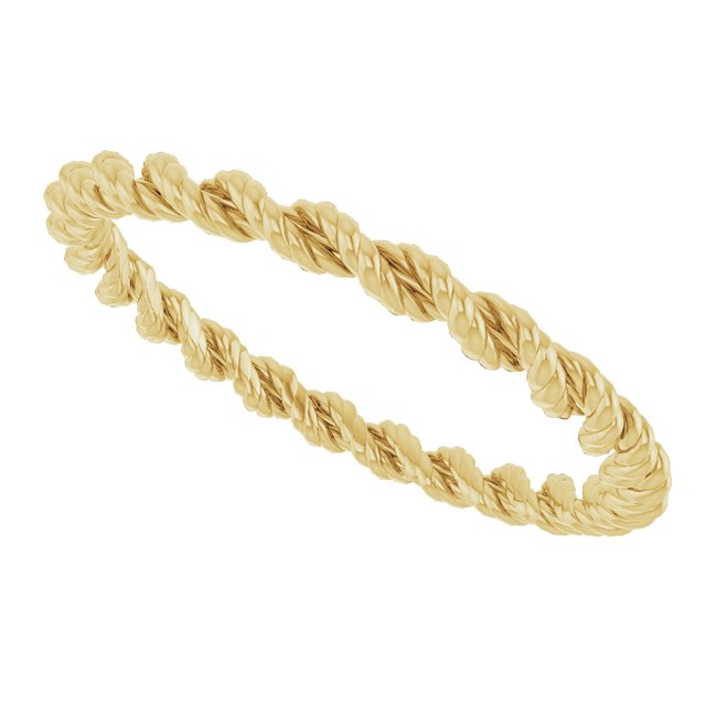 14K Yellow Gold Rope Band, 2 mm