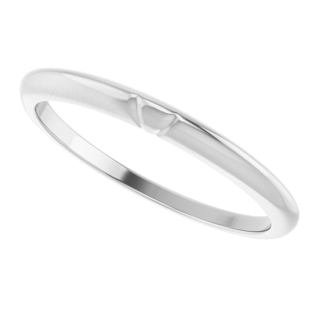 14K White Gold #13 Matching Band with Two-Notches