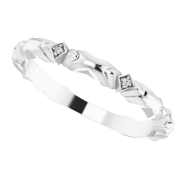 14K White Gold .02 CTW Natural Diamond Anniversary Band