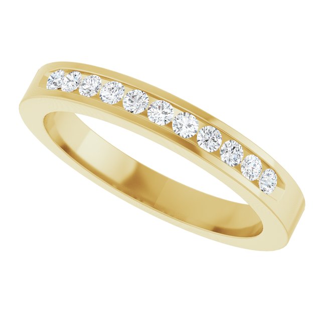 1/4 CTW Natural Diamond Anniversary Band, 3 mm, Channel-Set Eleven-Stone