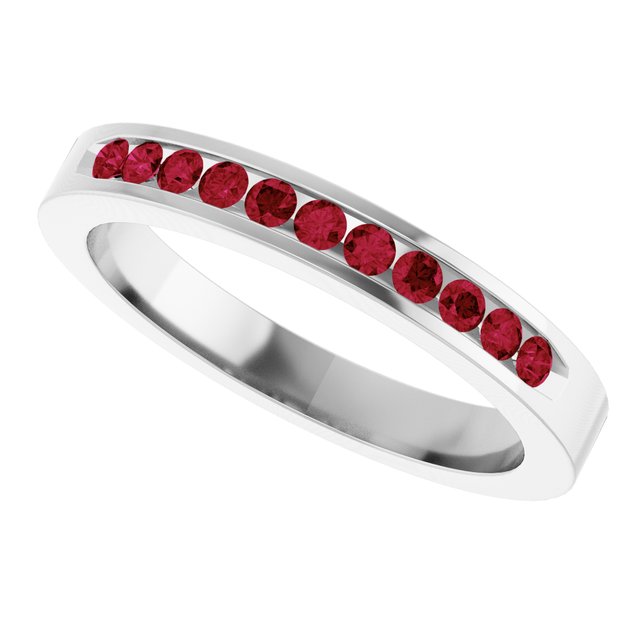 Natural Ruby Anniversary Band, 3.08 mm