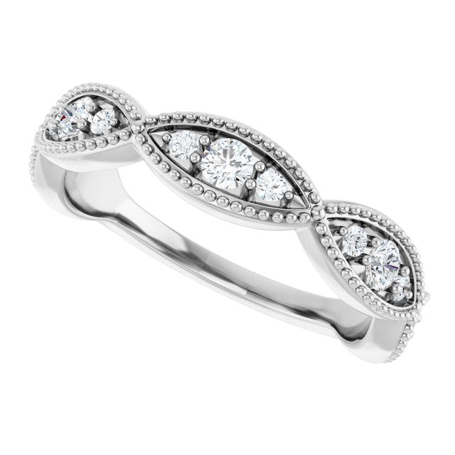 14K White Gold 1/2 CTW Natural Diamond Anniversary Band, 4.5 mm