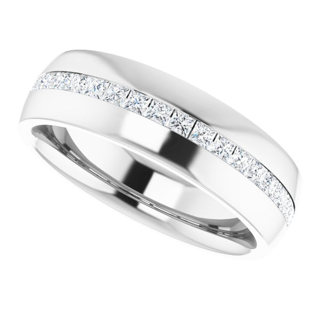 14K White Gold 5/8 CTW Natural Diamond Band