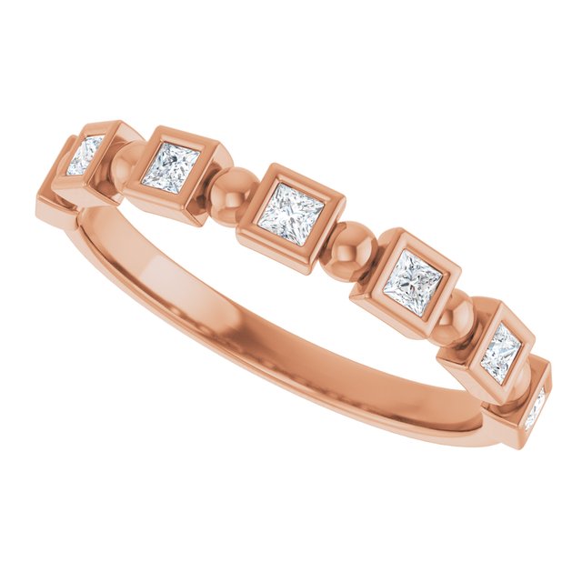 1/4 CTW Natural Diamond Anniversary Band, 2.8 mm, Beaded Bezel-Set