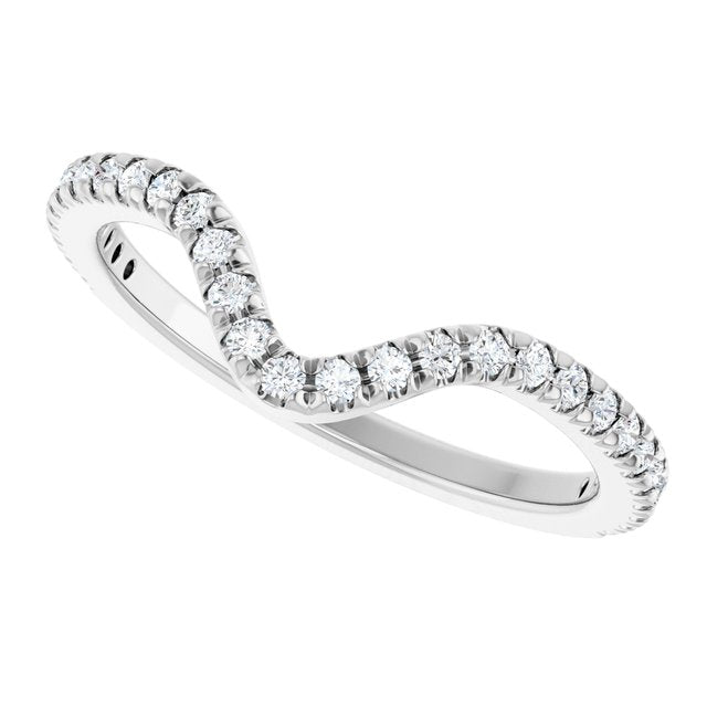 1/4 CTW Natural Diamond French-Set Matching Band, 6.11 mm